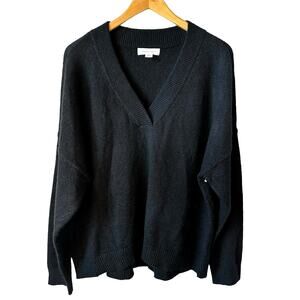 Treasure & Bond Nordstrom Women's V Neck Sweater Black Size XL with FLAW